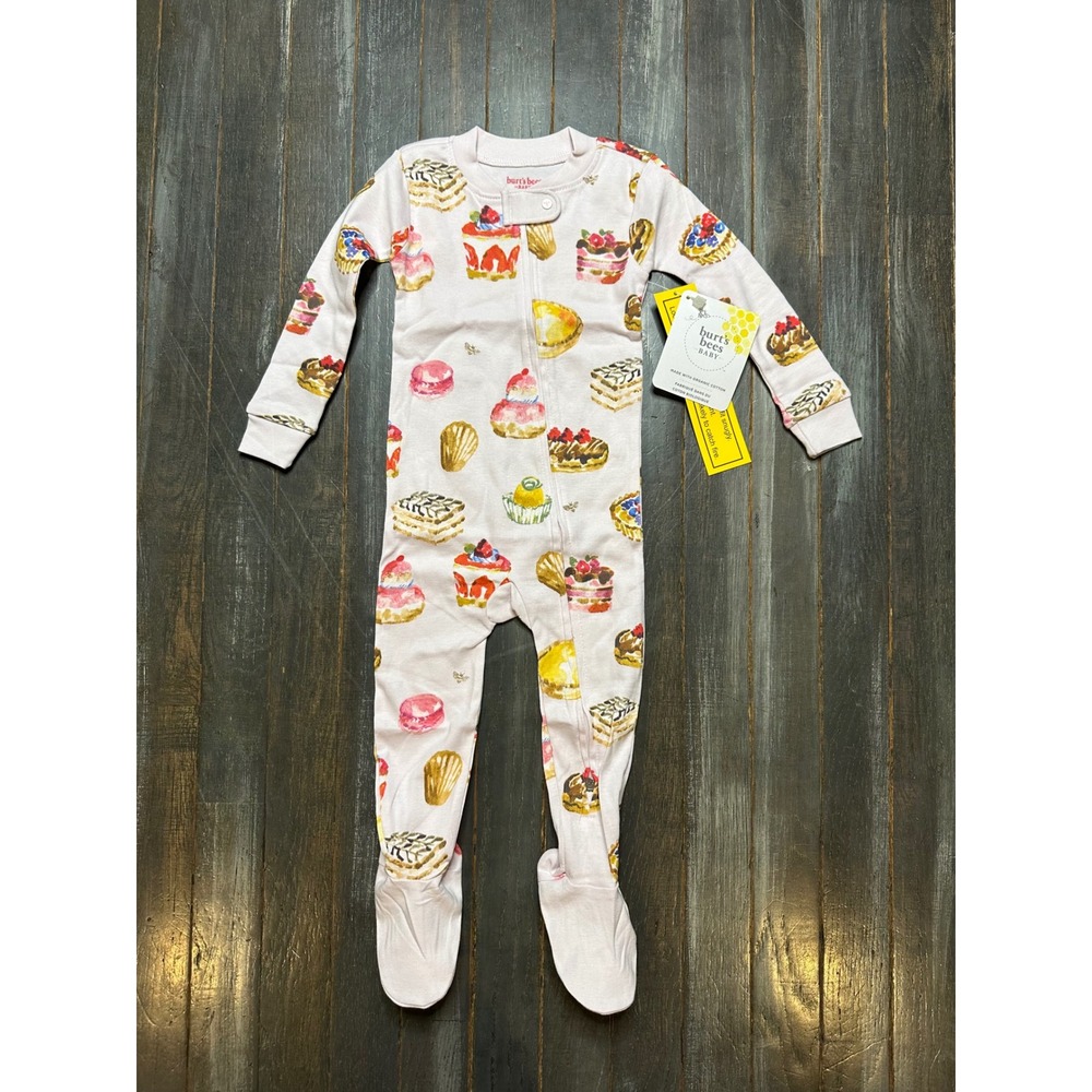 Burt's Bees Baby Organic Cotton Footed Sleeper Patisserie Pastry Pink